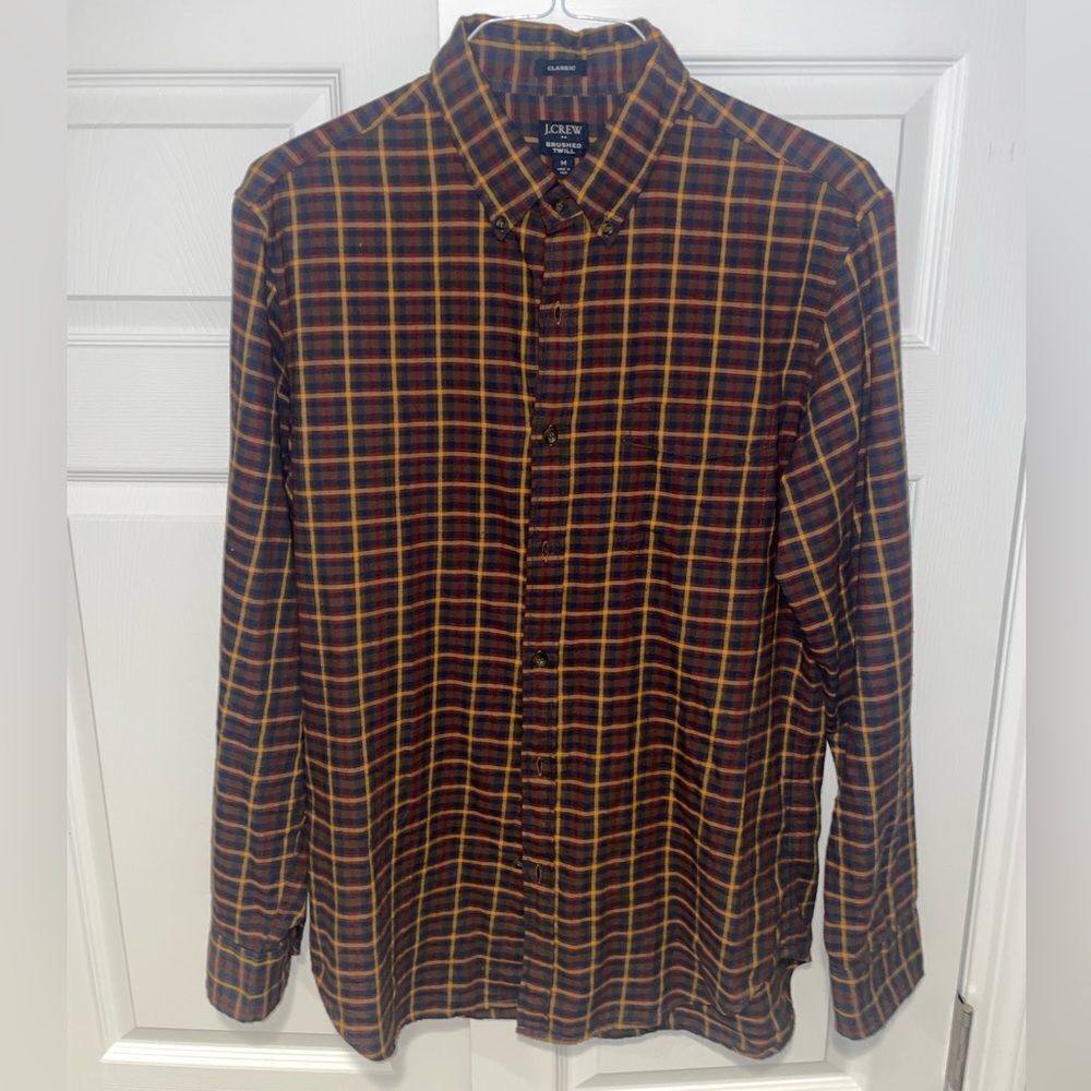 J Crew Brushed Twill Classic Men’s Button Down Shirt Size M